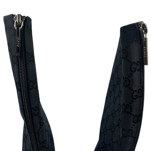 Gucci Vintage Canvas Monogram Block Heels Knee High Boots Black 38.5C US 8.5C - Picture 8 of 14